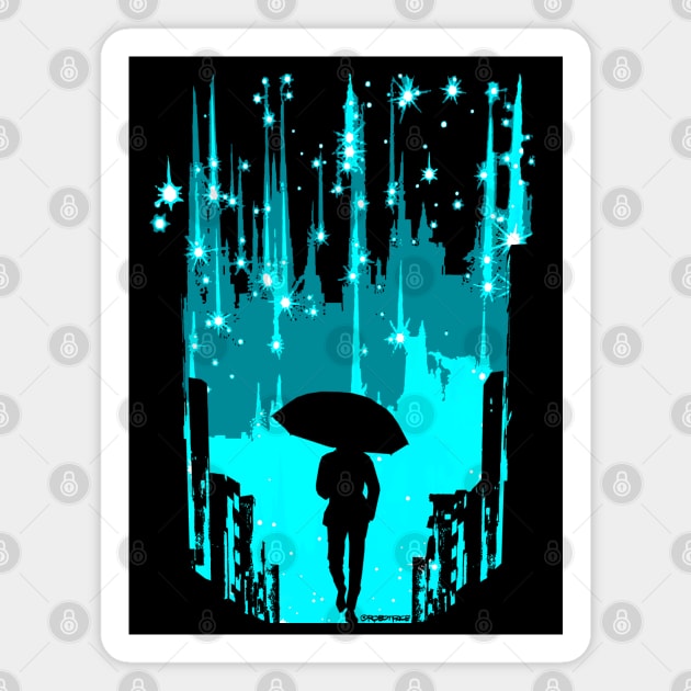 Star Shower Umbrella Magnet by robotface